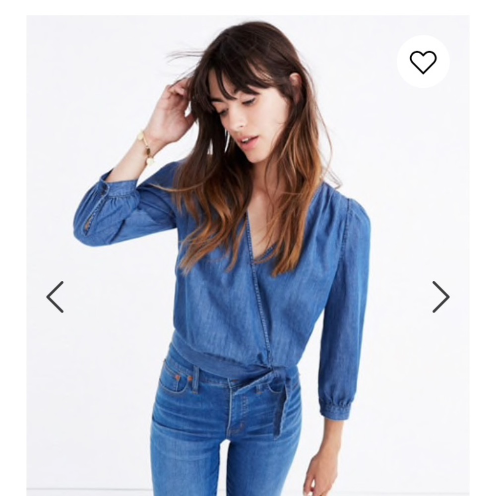 Madewell Denim wrap top